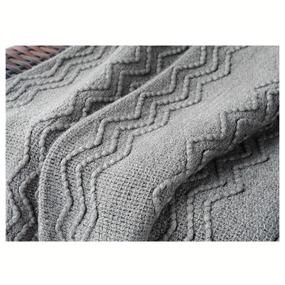 Textured Knit Throw Blanket - Picture 5 of 5